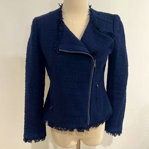 J.Crew Navy Fringed Lady Jacket.  2